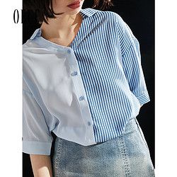OECE 182KB571H 女士拼接条纹衬衫