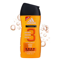阿迪达斯 男士按摩舒爽沐浴露250ml 洗发沐浴二合一 *3件