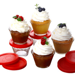 Libbey 利比 进口玻璃麦芬杯 6杯 6盖 送裱花器或量杯