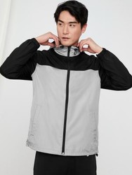 gap 444464 直筒拼色连帽防风外套