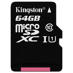 Kingston 金士顿 MicroSDXC UHS-I U1 Class10 TF存储卡 64GB