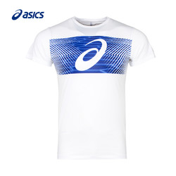 ASICS亚瑟士男式LOGO印花短袖T恤跑步运动上衣2031A604-100