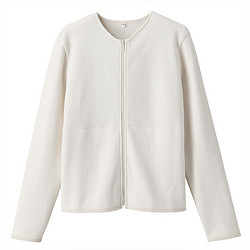 无印良品 MUJI 女式 针织抓绒 拉链开衫