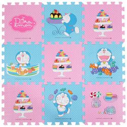 Meitoku 明德 哆啦A梦系列 PE泡沫爬行垫 30*30*1cm (9片装) 蓝+粉色 *2件