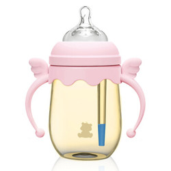 小白熊 感温系列 宽口径PPSU奶瓶 260ml 粉色 *4件