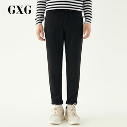 GXG 男士黑色裤子直筒休闲长裤