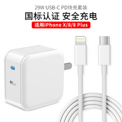 斯泰克（stiger）苹果PD快充头 29W充电器USB-C充电头 线充套装 iPhoneX/8 plus电源适配器