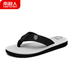 南极人拖鞋男简约夹脚人字拖休闲沙滩拖鞋 17043NJ1515 灰色 44