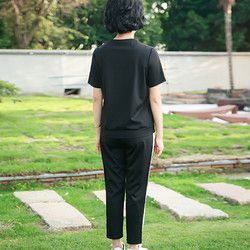 凯鹿迪曼 中老年女装时尚上衣休闲裤两件套40岁50中年妈妈运动套装
