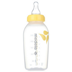 美德乐（Medela）标准口径PP奶瓶250ml（不含双酚A）配中号硅胶奶嘴 *2件