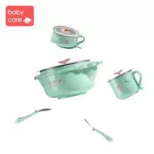 babycare 儿童餐具套装 水果薄荷绿5件套 *6件