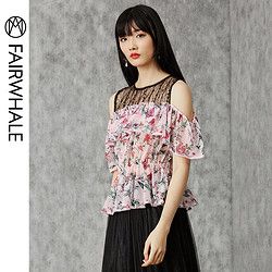 MARK FAIRWHALE 马克华菲 428210011225 女款一字肩衬衫