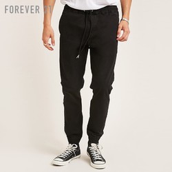 FOREVER 21 00175203 男士棉质休闲束脚慢跑长裤