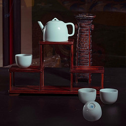 馆瓷·粉青釉壶组全家福一壶四杯