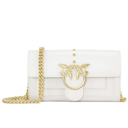 PINKO 品高 1P21B5 Y5EU 女士牛皮纯色小号单肩斜挎燕子包