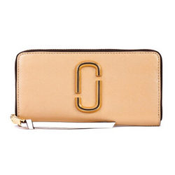 MARC JACOBS 马克·雅克布 女士SNAPSHOT系列沙漠绿拼接色牛皮钱包 M0013352288