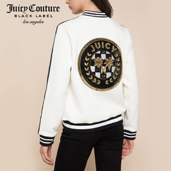 Juicy Couture时尚字母图案亮片装饰天鹅绒棒球服夹克外套
