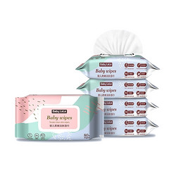 贝比乐乐 婴儿洁肤湿巾 80抽*5包