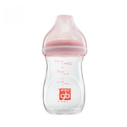 gb好孩子 仿母乳实感宽口径新生儿玻璃奶瓶180ml（拥抱系列-粉红） *4件