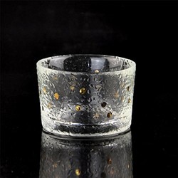描金加厚玻璃品杯小茶杯-直口杯