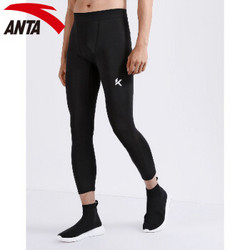 安踏ANTA 舒适弹力 男款运动针织九分裤 篮球系列 黑色 2XL