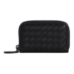 BOTTEGA VENETA宝缇嘉BV中性黑色羊皮编织零钱包卡包 114075 V001N 1000