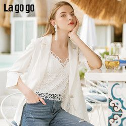 La·go·go 拉谷谷 AWW334A51 女士七分袖短款西装外套