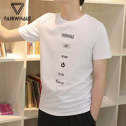 马克华菲男士短袖t恤潮2019夏季新款纯棉韩版绣印花圆领体恤 7053