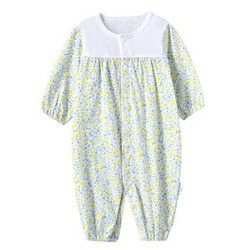 全棉时代（PurCotton）黄色小花婴儿针织缩褶妙妙衣80/48(建议12-18个月)    1件装