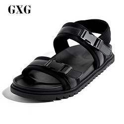 GXG 172850024 男鞋夏季新款潮流黑色凉鞋防滑凉爽简约男士升级凉鞋