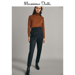 Massimo Dutti女装羊毛长裤2019新款女裤直筒裤女秋冬裤子休闲裤05072533829