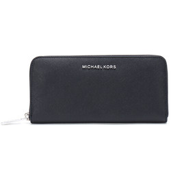 MICHAEL KORS 迈克·科尔斯 MK 女款Jet Set Travel系列黑色牛皮长款拉链钱包 32T3STVE3L BLACK