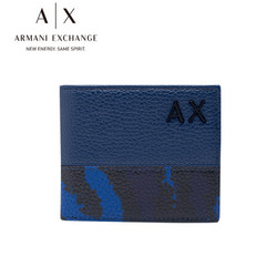 ARMANI EXCHANGE阿玛尼奢侈品男士潮流精美荔枝纹logo时尚拼色钱包 958046-8P209 NAVYBLUE-06638 U