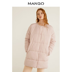 MANGO女装2019春夏仿缎面圆领间棉外套43090872