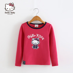 Hellokitty童装 女童2019春装新款儿童长袖上衣体恤加厚加绒T恤