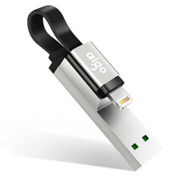 爱国者32G苹果手机U盘 充电线 U370 USB3.0苹果官方MFI认证  iPhone和iPad双接口手机电脑用 银色
