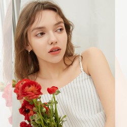 ONE MORE 条纹吊带阔腿裤套女蕾丝宽松ulzzang裤子女