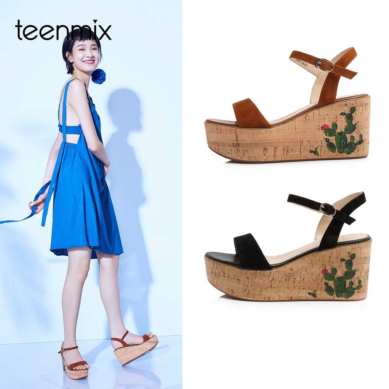 Teenmix 天美意 CC901BL8 女士凉鞋
