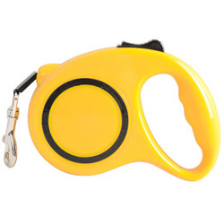 L&H乐活自动伸缩牵引器宠物牵引绳牵引带遛狗绳狗链子3米黄色 *5件