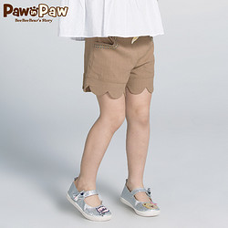 Pawinpaw卡通小熊童装18年新款秋女童花边裤脚纯色休闲短裤中大童