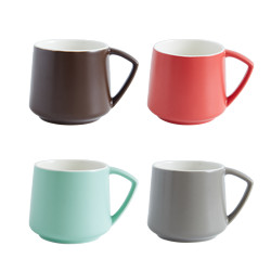 4只装 简约陶瓷马克杯 家庭装