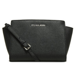 MICHAEL KORS 迈克·科尔斯 MK 女士 SELMA系列黑色牛皮中号单肩斜挎包 30T3SLMM2L BLACK