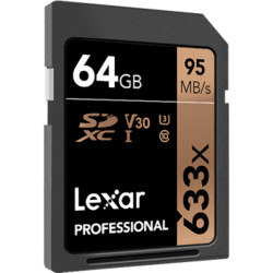 Lexar 雷克沙 633x SDXC UHS-I U3 V30 SD存储卡 64GB