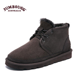 JUMBOUGG简帛秋冬新品澳洲雪地靴羊皮毛一体男短靴绑带运动风2311