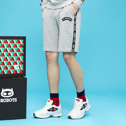 Semir森马休闲裤韩版简约字母男士学生休闲贴布绣抽绳运动五分裤