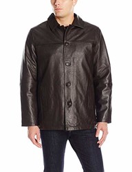 Excelled Leather 男式四扣羊皮车大衣