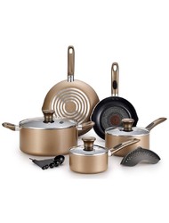T-fal Excite 不粘锅 Thermo-Spot 洗碗机 *烤箱 炊具 古铜色 14-Piece B036SE64