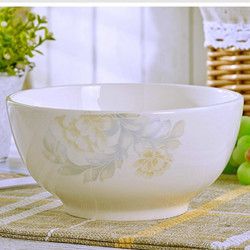 传世瓷 景德镇7英寸面碗大号米饭碗 沙拉碗创意大汤碗泡面碗水果碗加厚 大号汤碗 清雅名媛7英寸面碗厚款
