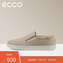 ECCO爱步 磨砂小牛皮乐福鞋女英伦 一脚蹬 柔酷1号女鞋系列400553