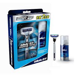 Gillette 吉列 剃须刀 锋速3突破刀架+啫喱 75ml *3件